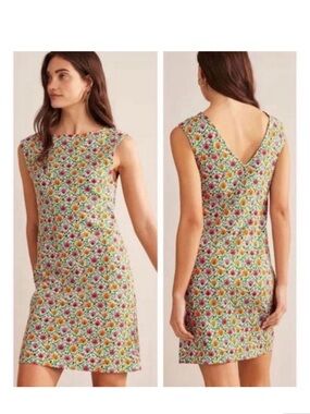 Boden Sleeveless Jersey Shift Dress in Enchanting Bloom Size US/6R